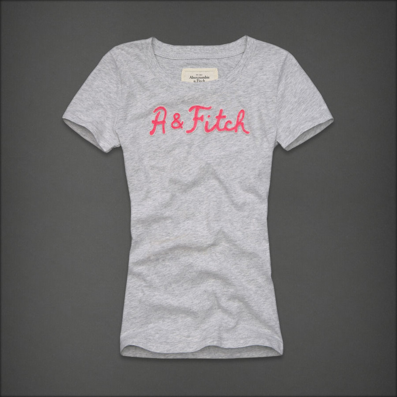 Abercrombie Fitch Mujeres De Cuello Redondo Corto Remera AF8205